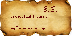 Brezoviczki Barna névjegykártya